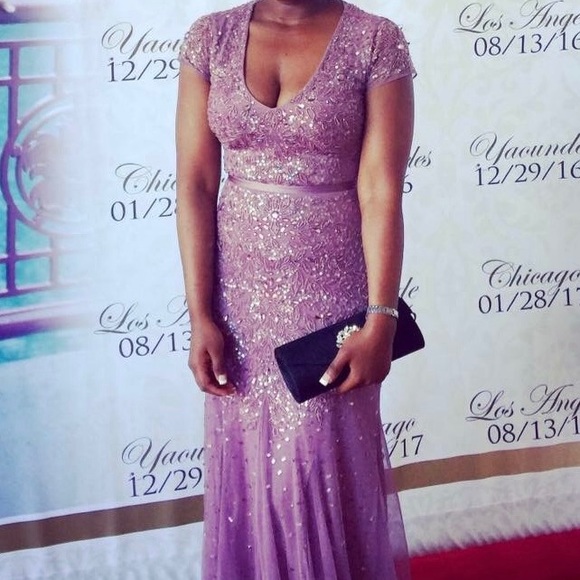 Pink sparkling gown. Same color as the 1st picture - Picture 1 of 3